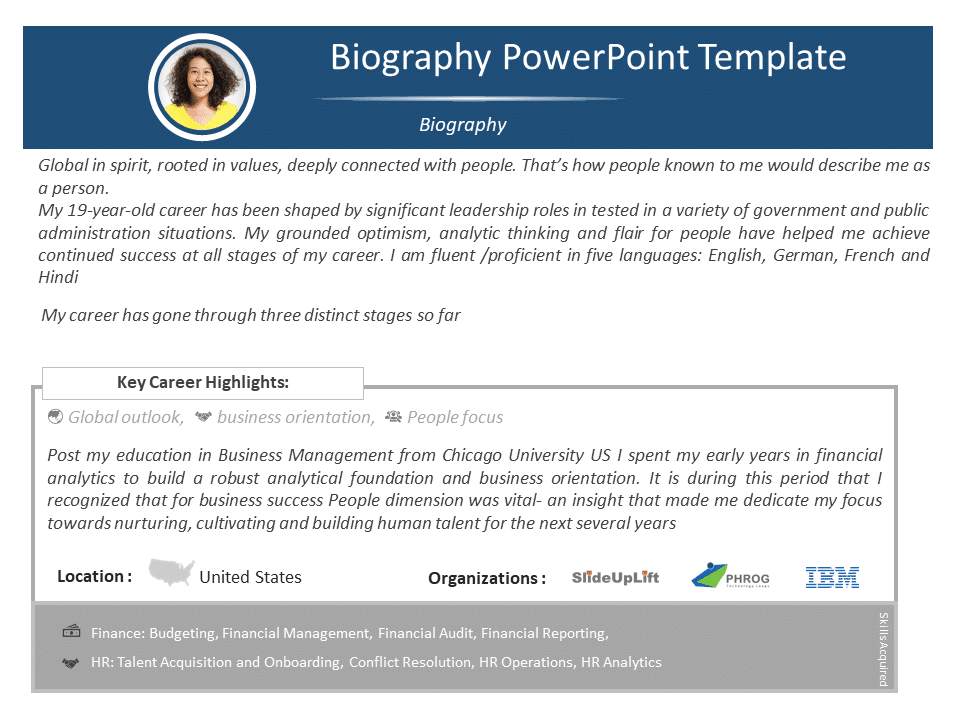 Bio Powerpoint Examples Biography PowerPoint Template