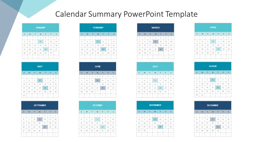 Calendar 2020 Summary PowerPoint Template