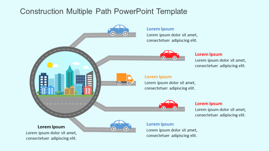 Construction Multiple Path 1 PowerPoint Template