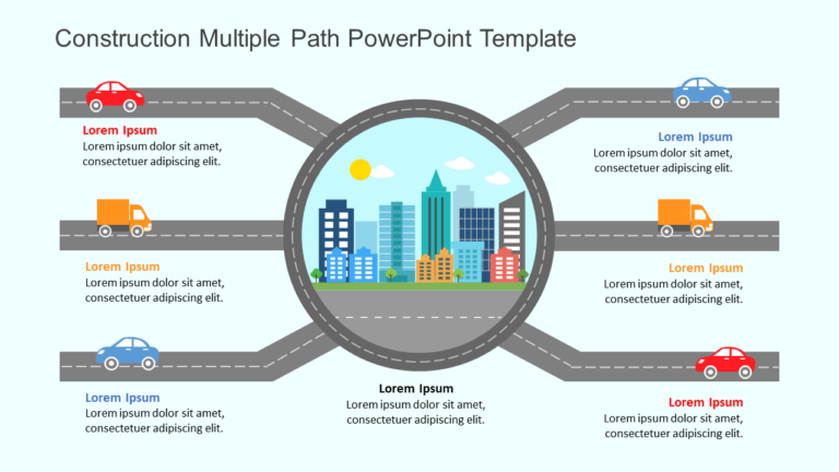 Construction Multiple Path PowerPoint Template & Google Slides Theme