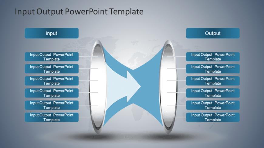Input Output 6 PowerPoint Template