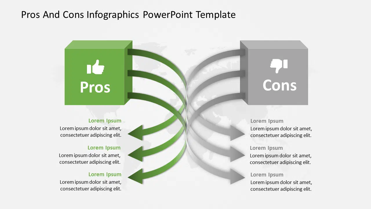 Pros and Cons Infographics PowerPoint Template & Google Slides Theme