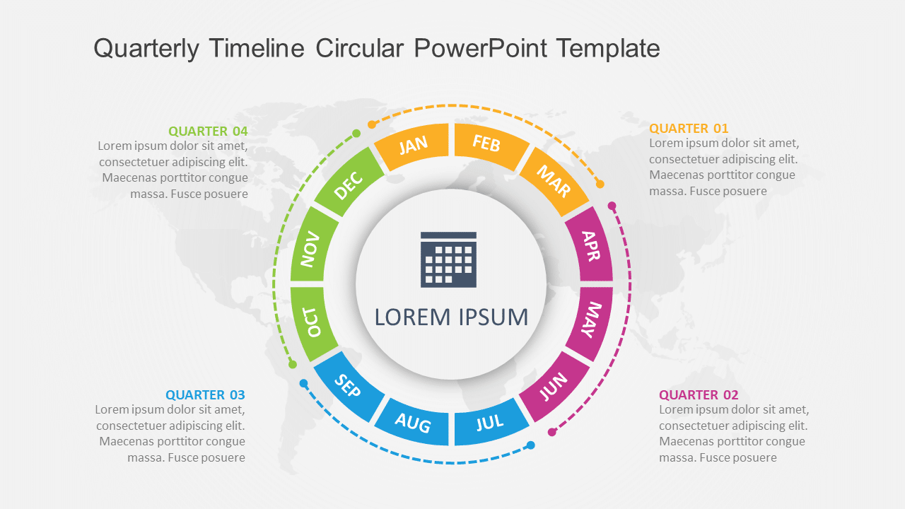 Quarterly Timeline Circular Template for PowerPoint