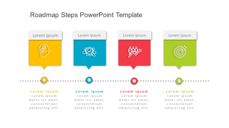 Roadmap 4 Steps PowerPoint Template & Google Slides Theme