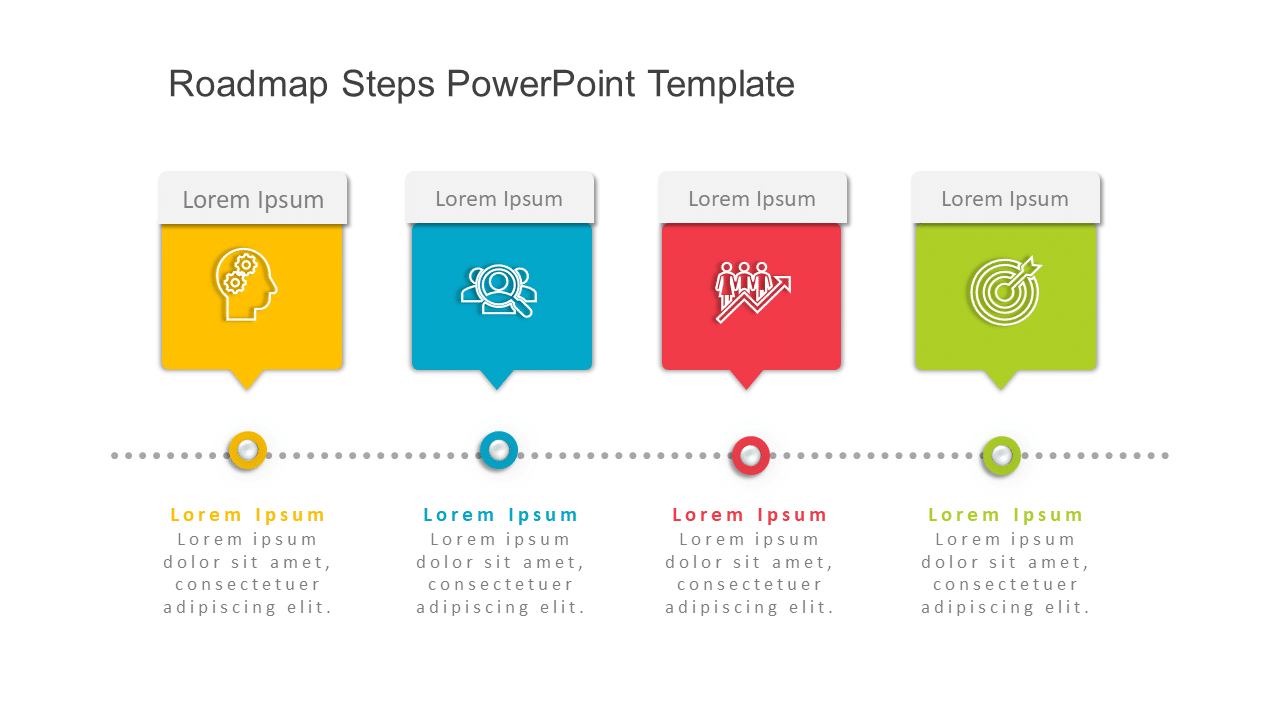 Roadmap 4 Steps PowerPoint Template & Google Slides Theme