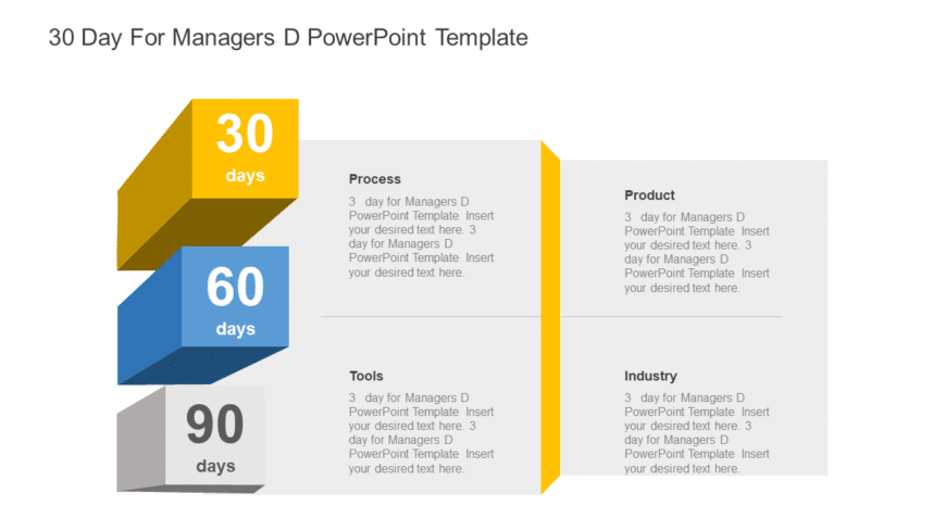 30 60 90 day for Managers 3D PowerPoint Template