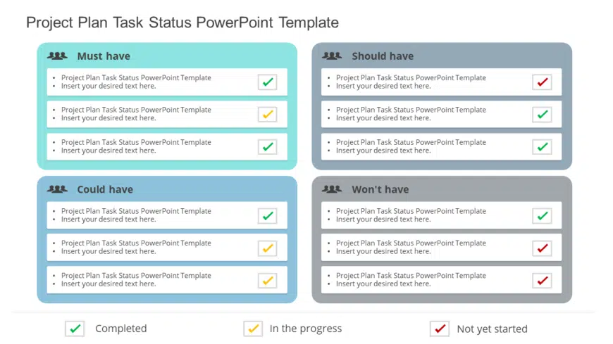 Project Plan Task Status PowerPoint Template