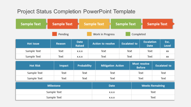 Project Status Completion 1 PowerPoint Template & Google Slides Theme