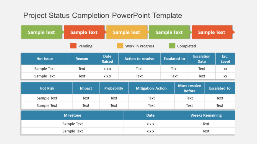 Project Status Completion 1 PowerPoint Template