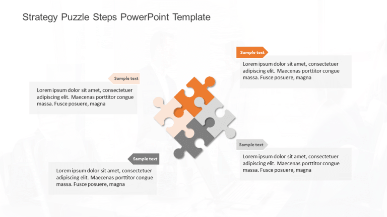 Strategy Puzzle 4 Steps PowerPoint Template & Google Slides Theme