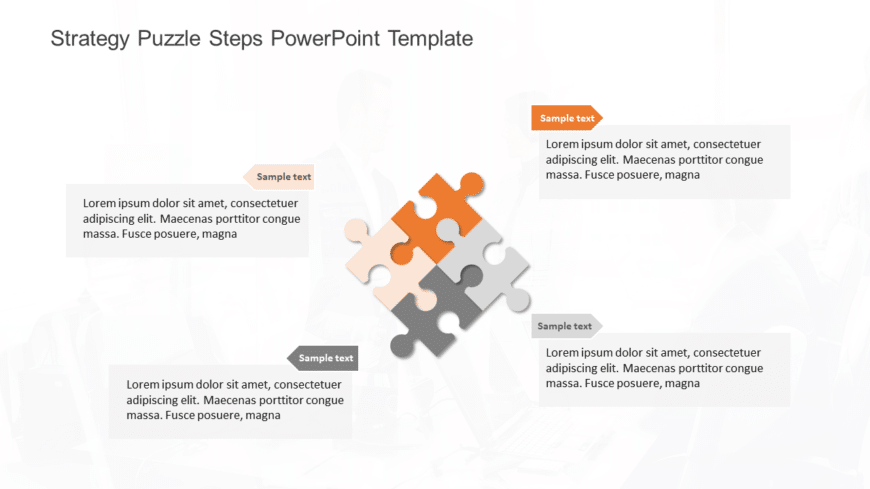 Strategy Puzzle 4 Steps PowerPoint Template