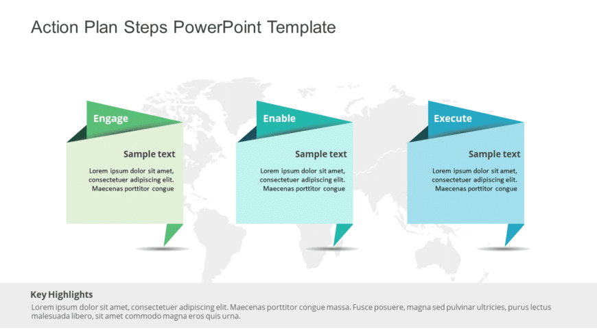 Action Plan 3 Steps PowerPoint Template