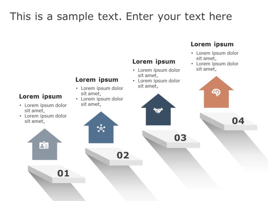 Animated 4 Steps Arrow Growth Drivers PowerPoint Template