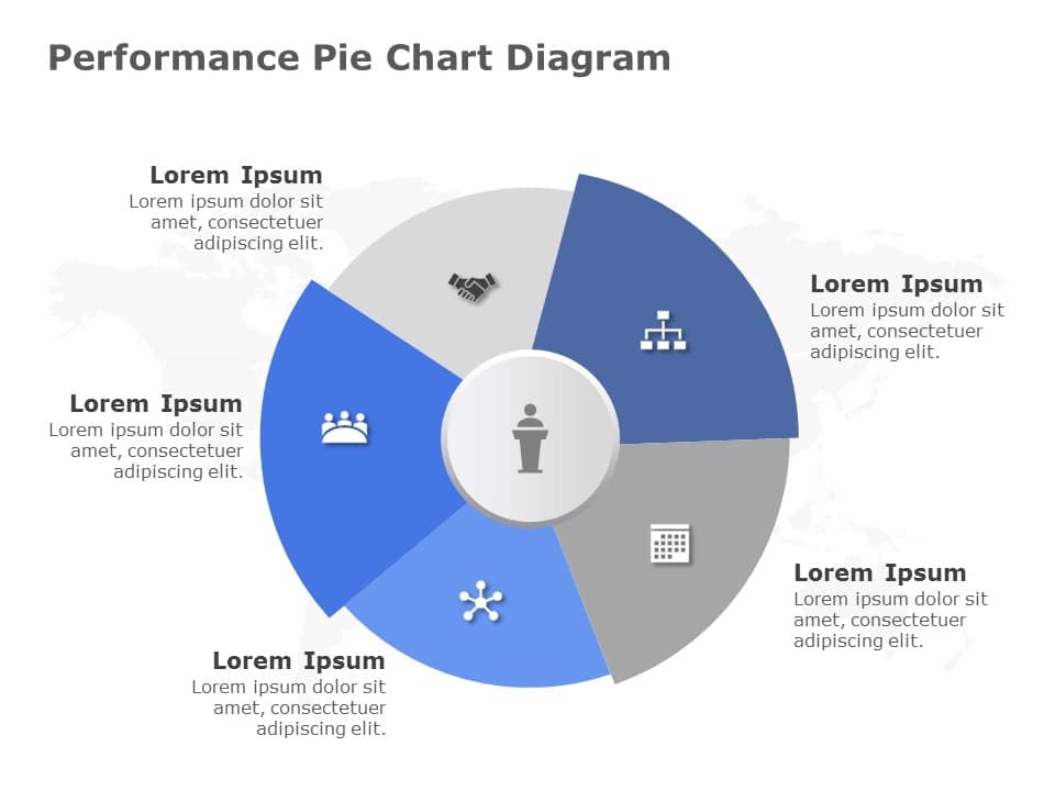 Animated Performance Pie Chart diagram PowerPoint Template