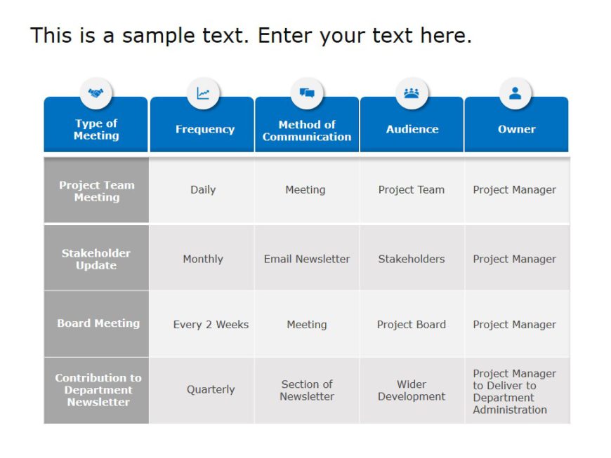 Animated Project Communication Plan PowerPoint Template