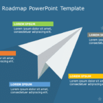 Paper Plane Roadmap 02 PowerPoint Template & Google Slides Theme