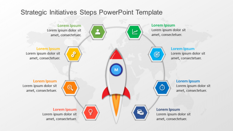 Strategic Initiatives 8 Steps PowerPoint Template & Google Slides Theme