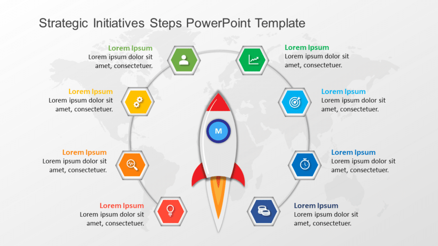 Strategic Initiatives 8 Steps PowerPoint Template