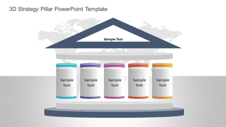 3D Strategy Pillar PowerPoint Template & Google Slides Theme