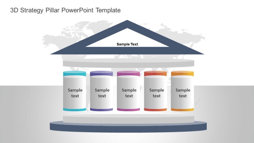 3D Strategy Pillar PowerPoint Template