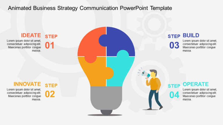 Animated Business Strategy Communication PowerPoint Template & Google Slides Theme