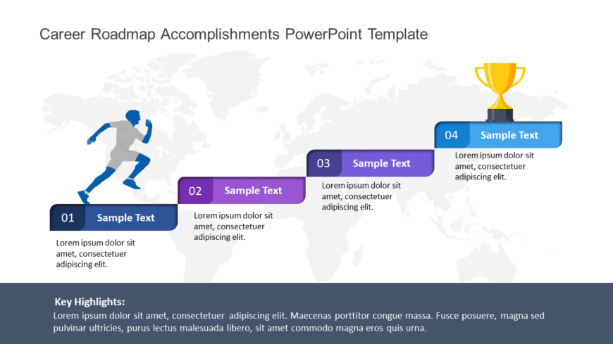 Career Roadmap Accomplishments PowerPoint Template