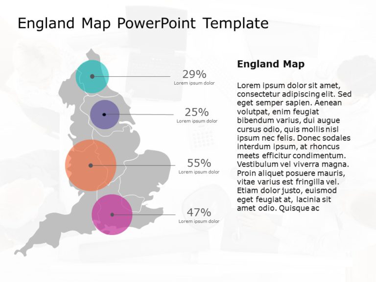 England Map PowerPoint Template 08