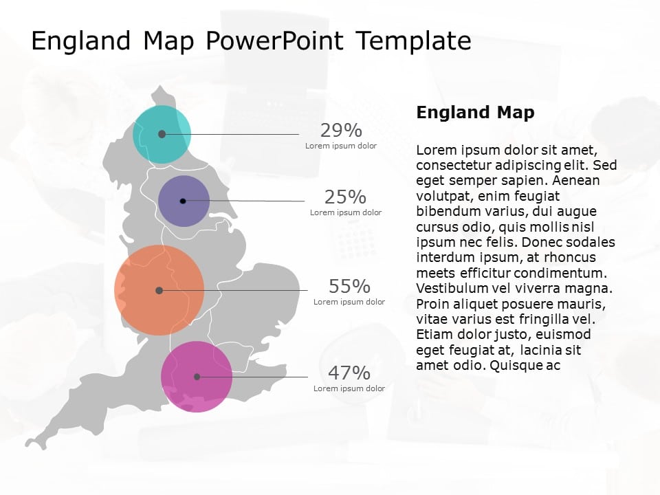 England Map PowerPoint Template 08