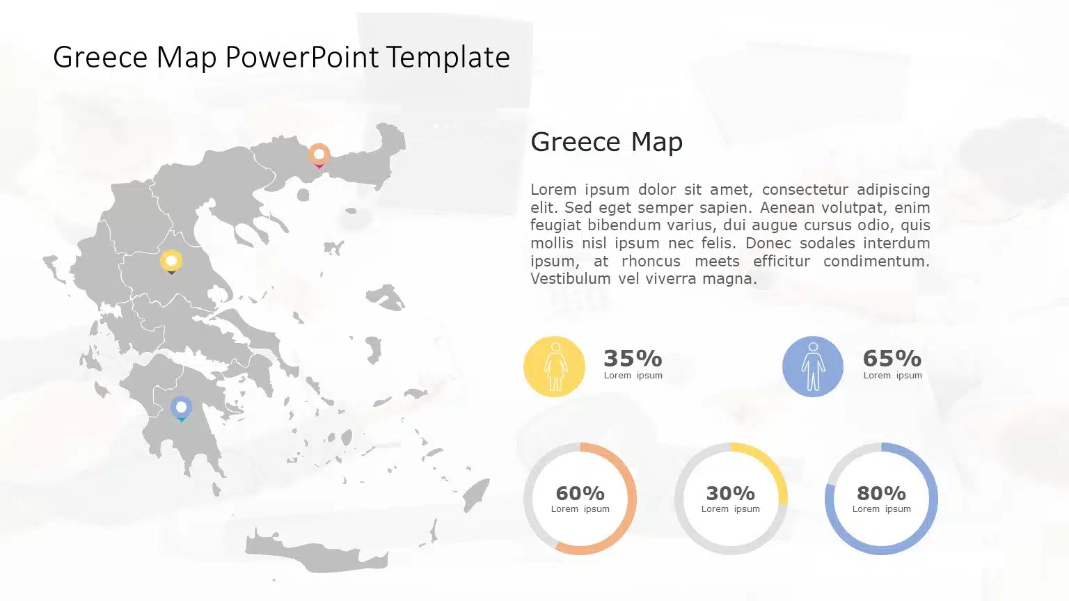 Greece Map PowerPoint Template 04 & Google Slides Theme