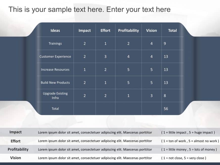 Decision Matrix Strategy PowerPoint Template