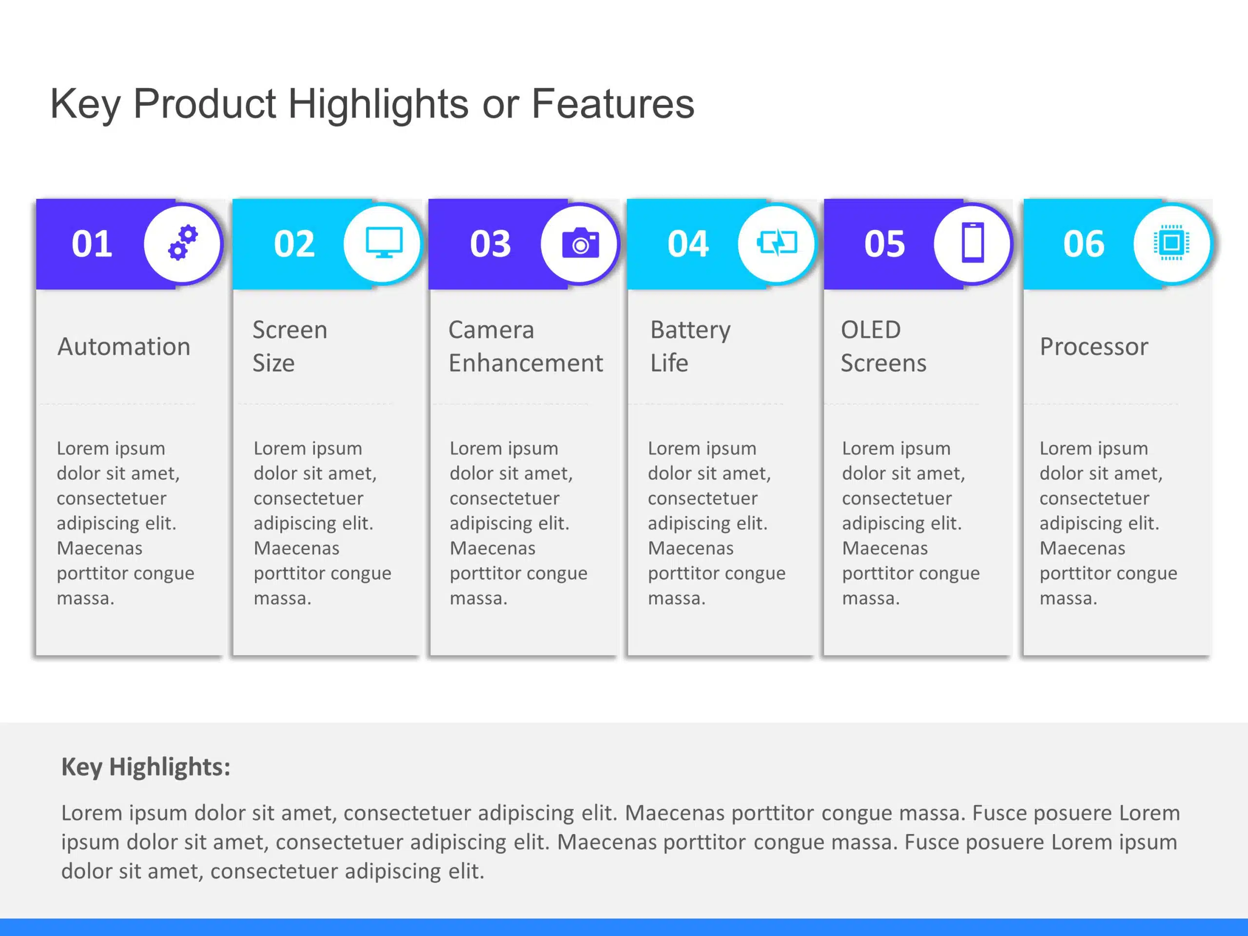 Product Features Highlights PowerPoint Template & Google Slides Theme