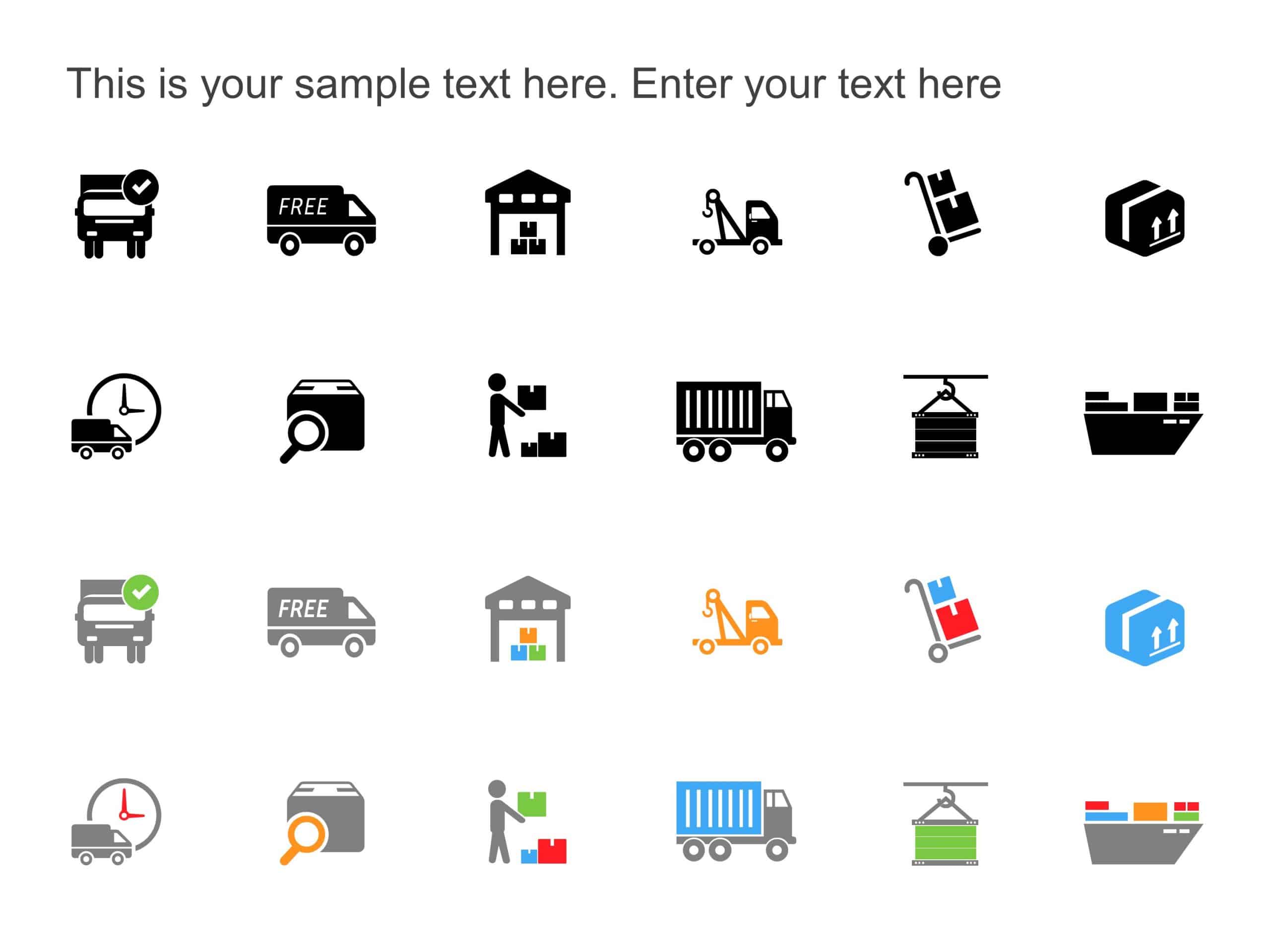 logistics Transport Icons PowerPoint Template & Google Slides Theme