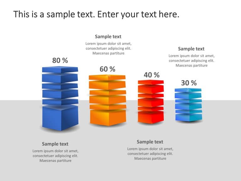 3D Stacked Plates Chart PowerPoint Template