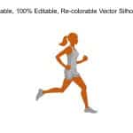 Woman Running Silhouette PowerPoint Template & Google Slides Theme