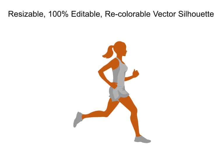 Woman Running Silhouette PowerPoint Template
