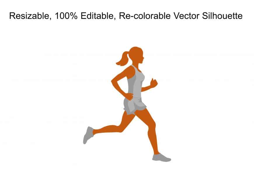 Woman Running Silhouette PowerPoint Template
