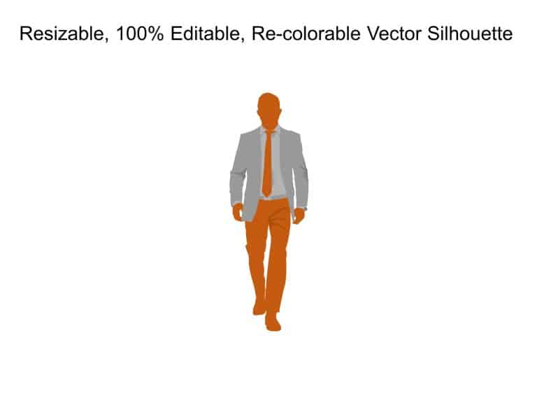 Business Man Walking Silhouette PowerPoint Template