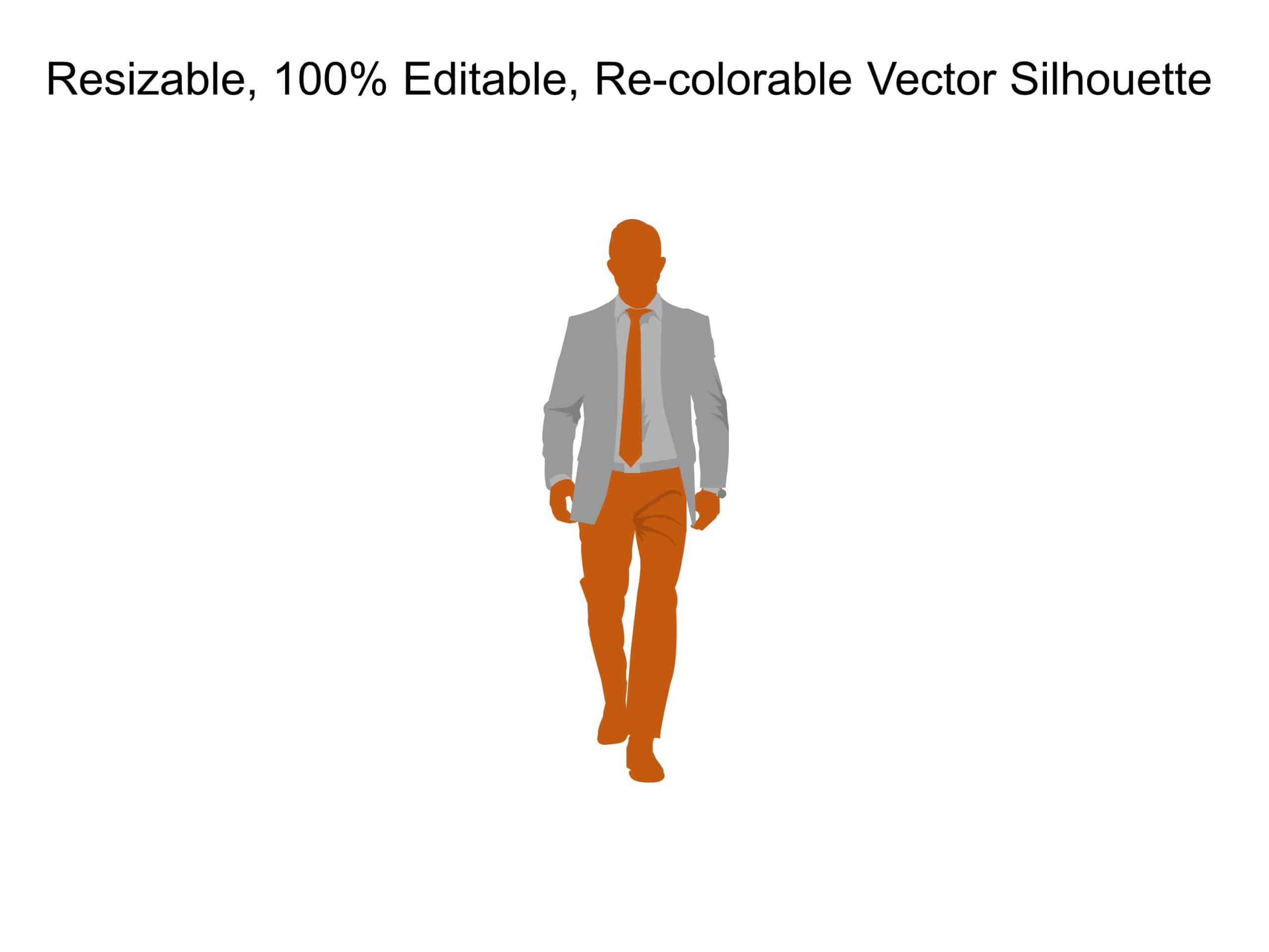 Business Man Walking Silhouette PowerPoint Template
