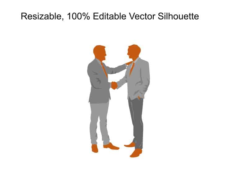 Partnership Teamwork Silhouette PowerPoint Template & Google Slides Theme