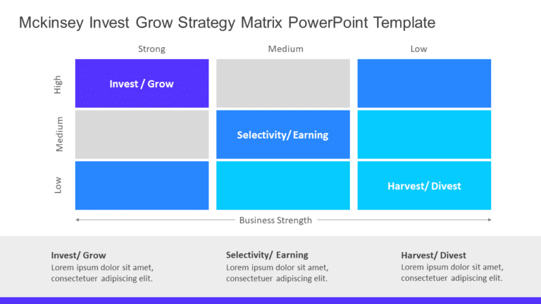 Mckinsey Invest Grow Strategy Matrix PowerPoint Template & Google Slides Theme