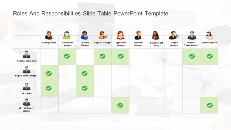 Roles and Responsibilities Slide Table PowerPoint Template & Google Slides Theme