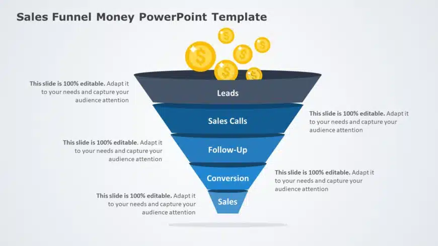 Sales Funel Money PowerPoint Template