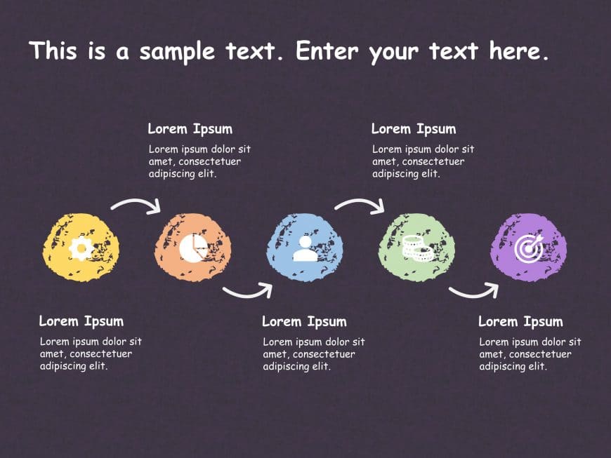 Chalk Process Flow PowerPoint Template