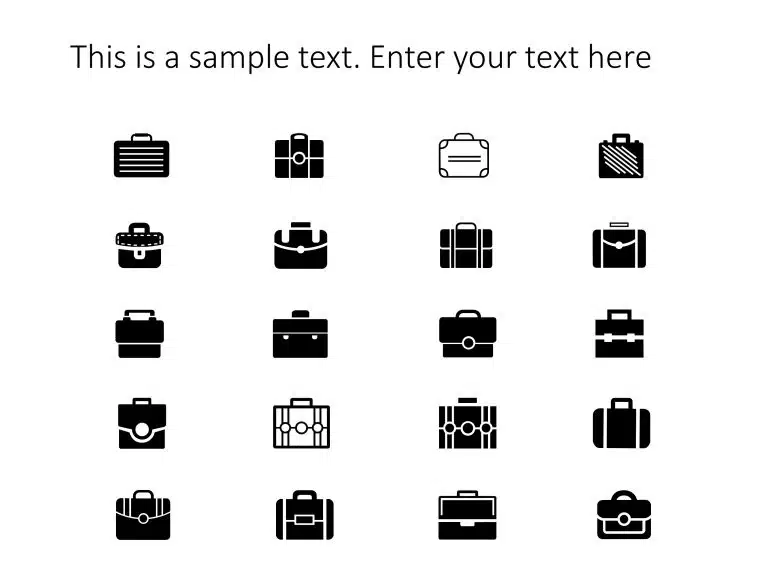 Briefcase Business Icons PowerPoint Template & Google Slides Theme