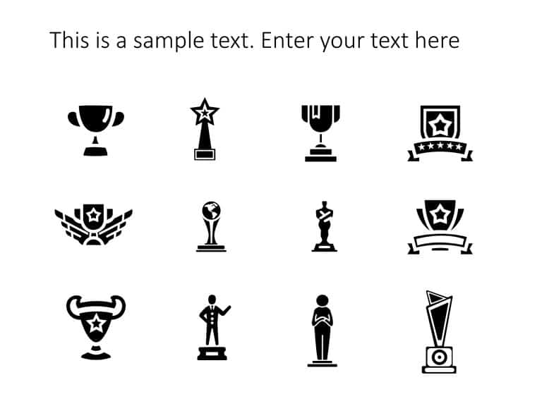 Trophy Achievements Icons PowerPoint Template & Google Slides Theme