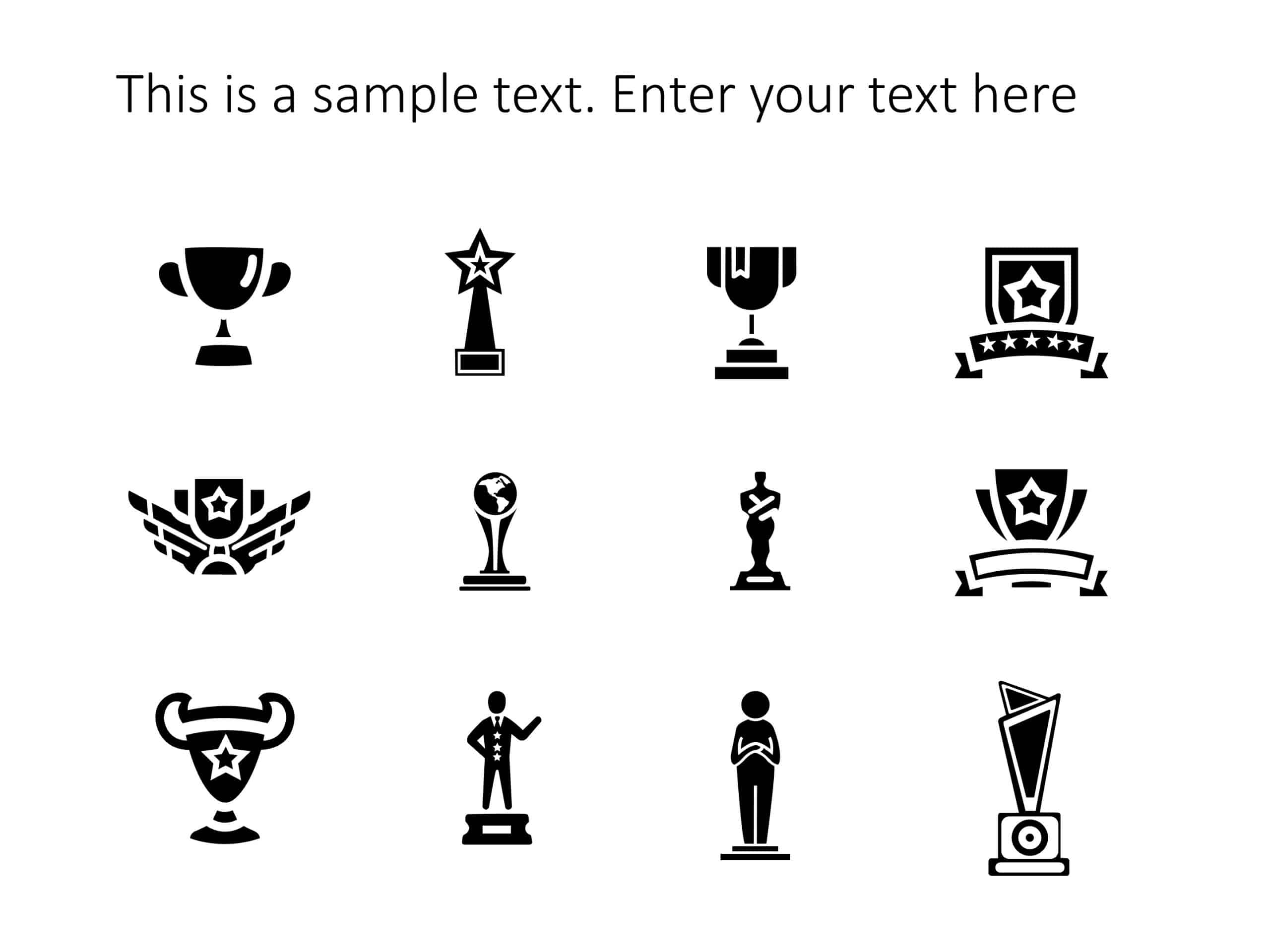 Trophy Achievements Icons PowerPoint Template & Google Slides Theme