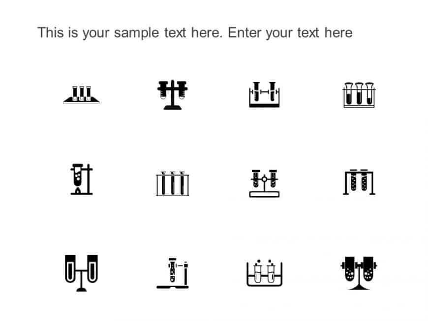 Test Tube Rack Icons PowerPoint Template