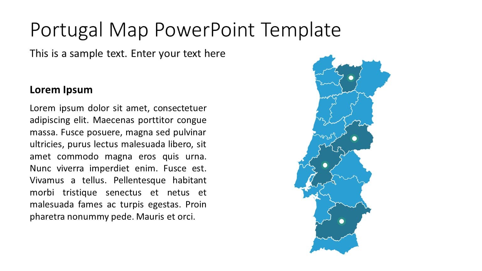 Portugal Map PowerPoint Template 06 & Google Slides Theme