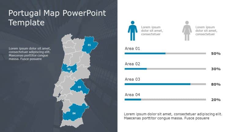 Portugal Map PowerPoint Template 09 & Google Slides Theme