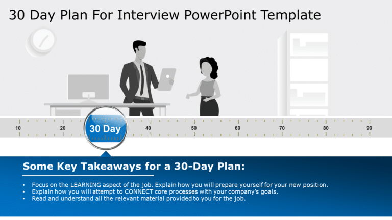 30 60 90 day plan for interview 02 PowerPoint Template & Google Slides Theme